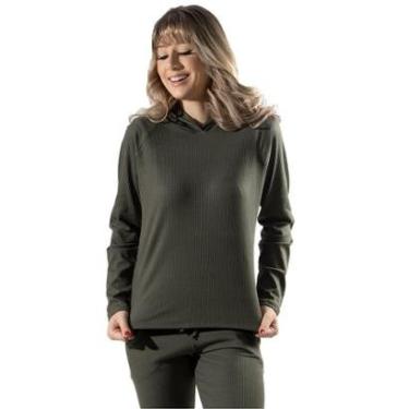 Imagem de Blusas Feminina Canelada Com Capuz Comfy Moda Casual-Feminino