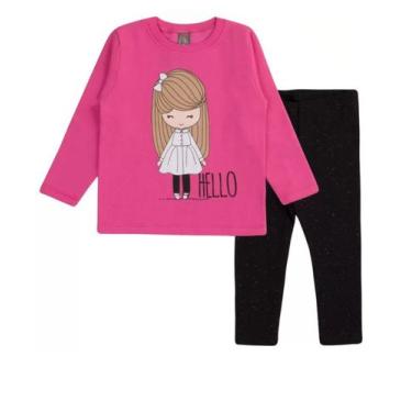 Imagem de Conjunto infantil inverno feminino moletom e legging - TMX, Rosa, 2