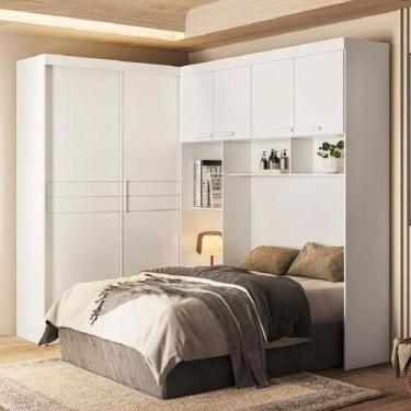 Imagem de Guarda Roupa De Casal Compacto Branco Sem Cama - Moval
