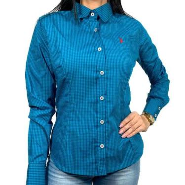 Imagem de Camisa Austin Feminina Country - Austin Western, Azul, G