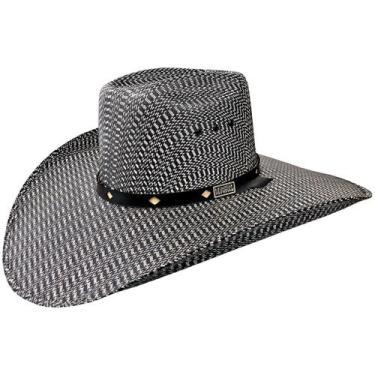 Imagem de Chapéu country bicolor preto e branco unissex banda de couro - Mundial