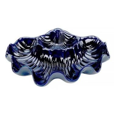 Imagem de Petisqueira em Melamina Formato Concha Azul 37x28x7,8cm 50226 - EntreC