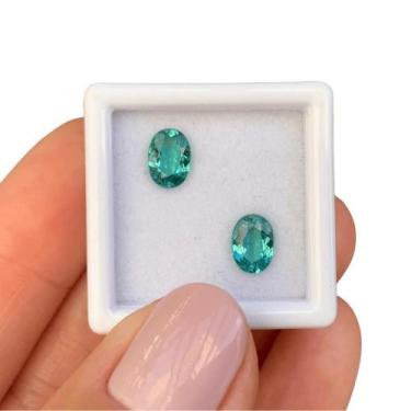Imagem de Turmalina Azul Esverdeada Oval Par 1,47ct - ENE2ESE