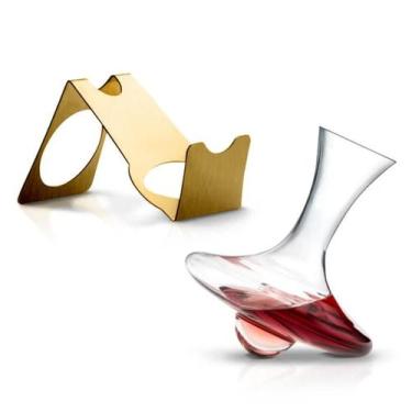 Imagem de Decanter Com Suporte Secador Inox Revestido Em Ouro 24K Noé Riva