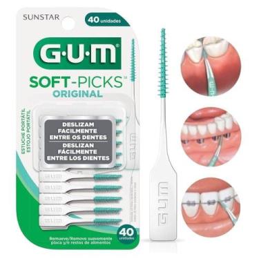 Imagem de Palito Interdental Escova para Aparelho Gum Soft Picks com Estojo Port