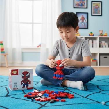 Imagem de Brinquedo infantil educativo bloco magico montagem bloquinhos tigre ga