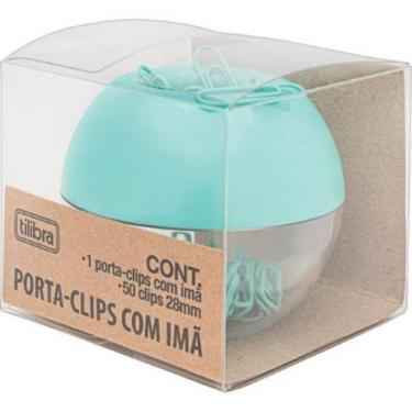 Imagem de Porta Clips Magnético Aqua Com 50 Unidades De Clips 28mm - Tilibra