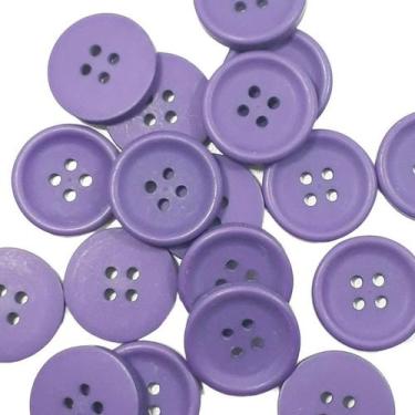 Imagem de Botão Lilás 20mm 4 Furos Plástico Abs Fosco 50Un 100Un 200Un confecção
