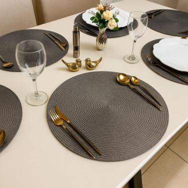 Imagem de Kit Jogo Americano Redondo com 12 Peças 38cm Luxo Mesa Posta de Jantar