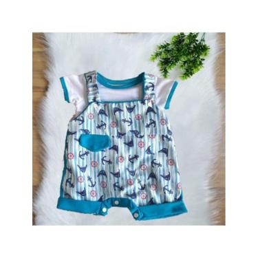 Imagem de Macacão Para Bebê Menino Com Suspensório Jardineira Calor Verão Infant