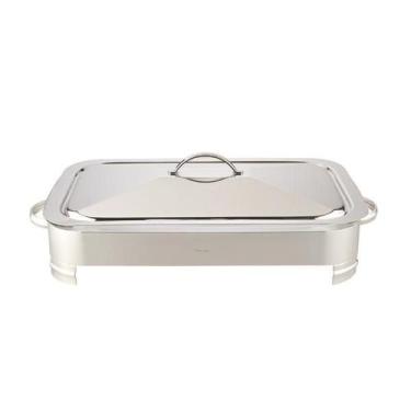 Imagem de Porta-pirex com tampa em prata Silverlux 38x24x13cm 2,9L