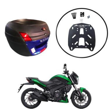 Imagem de Baú Moto Universal Awa 34 L + Suporte Sup Bajaj Dominar 400, Azul