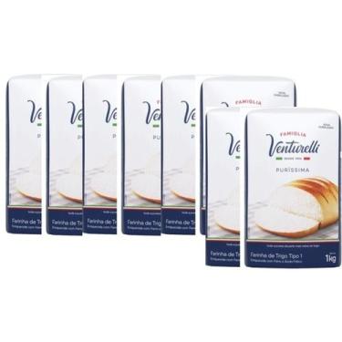 Imagem de Farinha de trigo puríssima Venturelli 1kg kit com 8 - Famiglia Venture