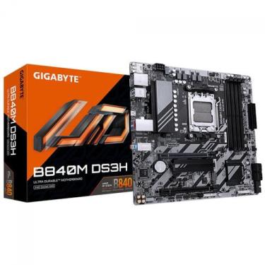Imagem de Placa Mãe Gigabyte B840M DS3H, Chipset B840, AMD AM5, MATX, DDR5