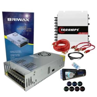 Imagem de Kit fonte de alimentacao chaveada 12v 50a 600w rádio bt + módulo taram