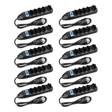 Imagem de Régua de Extensão Elétrica Multi Filtro De Linha 5 Tomadas 1 M Kit com