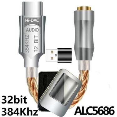 Imagem de Adaptador Dongle DAC HiFi P2 USBC ALC5686 ou CX31993 - HiDAC, ALC5686
