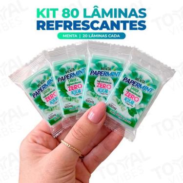 Imagem de Kit 80 Lâminas Refrescante Zero Açúcar Papermint Sabores Variados Háli