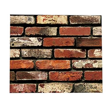 Imagem de WSWJDW Decoração da casa 3D PVC Papel de parede de grãos de madeira Papel de parede de pedra de tijolo Papel de parede autoadesivo de sala de estar Papéis de parede de 1,45 cm x 10 m