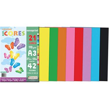 Imagem de Bloco Criativo Novaprint, A3, 110 grs, 21 cores, 42 folhas, Novaprint