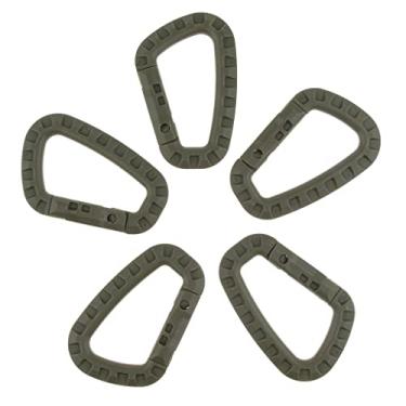 Imagem de Milageto 5 Unidades Mosquetões Ao Ar Livre, Gancho, Chaveiro, Fivela, Argola, D, Exército verde, 84,2 x 54,7 x 7,3 mm