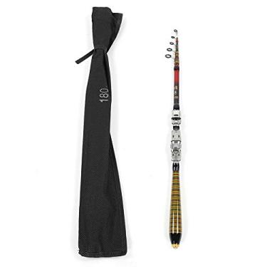 Imagem de Vara de pesca, vara de pesca telescópica vara de pesca de carbono vara giratória portátil acessório de pesca manual (180 cm)