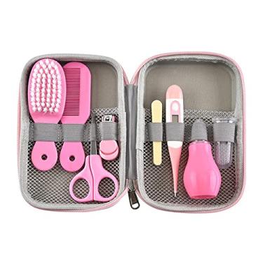 Imagem de Kit de higiene portátil para bebês,Conjunto de cuidados de segurança para bebês 8 peças - Rosa