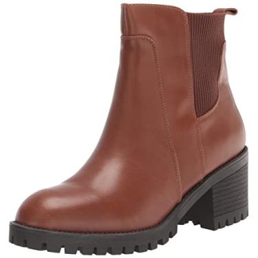 Imagem de Bella Vita Bota feminina Connery Lug Chelsea, Couro polido de camelo/elástico, 9.5