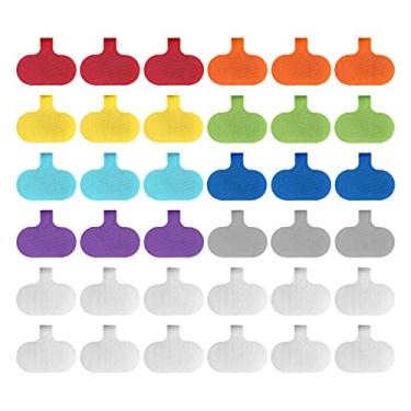 Imagem de Etiquetas de cabo da Wrap-It Storage, oval, multicoloridas (pacote com 36) Escreva em etiquetas de cabo, etiquetas de fios, etiquetas de cabos e etiquetas de fio para gerenciamento de cabos e identificação para eletrônicos, computadores e mais
