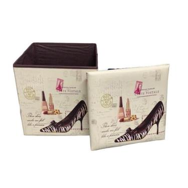 Imagem de Puff baú estampado sapato