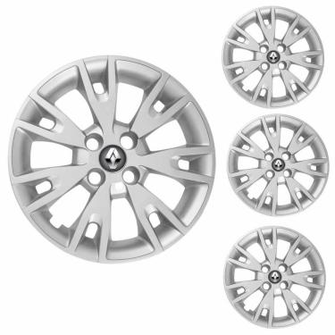 Imagem de Jogo Calota Aro 15 Logan Sandero 2020 Renault + Emblema Resinado