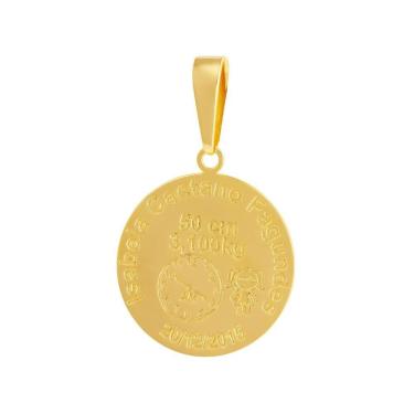 Imagem de Pingente Aço Mandala Nascimento Menina 27mm Gold IPG