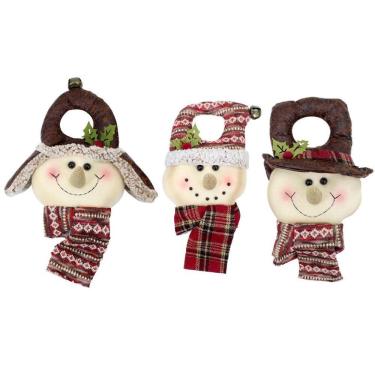 Imagem de Trio Decoração Enfeite Natal Boneco Neve Árvore de Natal