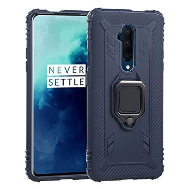 Imagem de Mobile phone accessories Para um estojo protetor de fibra de carbono de for OnePlus 7T Pro / 7 com suporte de anel rotativo de 360 ​​graus phone case