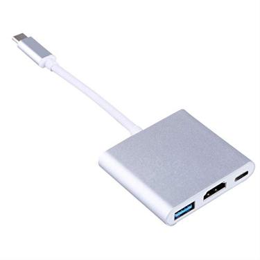 Imagem de Adaptador USB-C para HDMI, Conversor de adaptador multiportas digital USB 3.1 Tipo C para HDMI USB 3.1 USB 3.0 USB 3.0 com porta de carregamento para tablet/TV/projetores