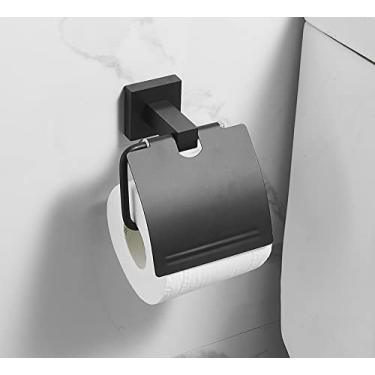 Imagem de Conjunto de ferragens para banheiro, barras de toalha de gancho preto, cabide de toalha de alumínio, acessórios de banheiro, toalheiro, anel de toalha, escova de vaso sanitário, suporte de toalha de papel