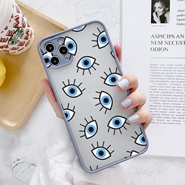 Imagem de Lucky Eye Blue Evil Eye Print Hard Phone Case para iPhone SE2020 12 13 mini 11 Pro Max XR X XS MAX 7 8 6s Plus Capa à prova de choque, cinza olhos azuis 2, para iphone13