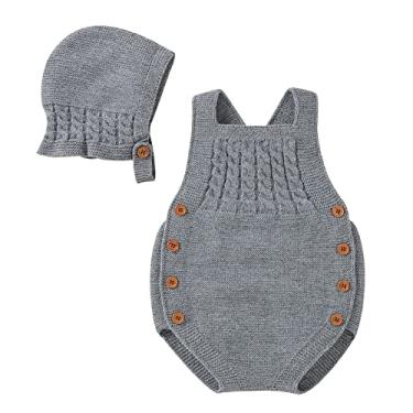 Imagem de Macaquinho de malha de algodão para bebês recém-nascidos sem mangas menino menina suéter roupas de moletom infantil (cinza, 12 a 18 meses)