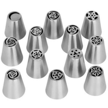 Bicos De Confeitar Jogo Bico Inox Kit 25 Peças Bolos Cupcake