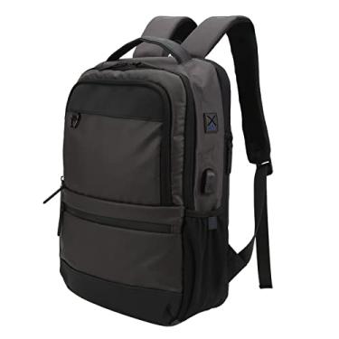 Imagem de Mochila para laptop, alças de ombro ajustáveis, material de poliéster, mochila de viagem, design ergonômico, interface USB periférica para caminhadas relaxantes
