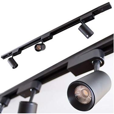 Imagem de trilho eletrificado 1m + 3 spots 7w 3000k bivolt preto st495