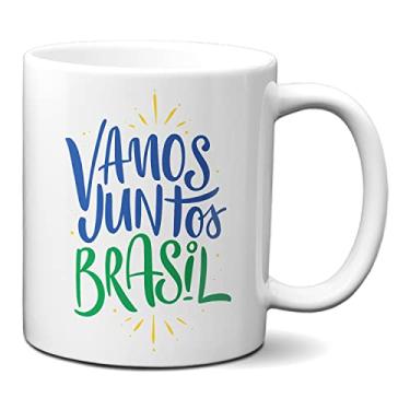 Imagem de Caneca Vamos Juntos Brasil Torcida Jogo Do Brasil Copa (Branca)
