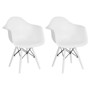 Imagem de Kit 2 Cadeiras de Jantar Eames Eiffel Braço Branca Color