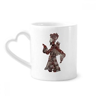 Imagem de Caneca tradicional Shadow Play Man Walk de cerâmica para café copo de coração de vidro