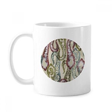Imagem de Caneca clássica vermelha azul verde padrão abstrato cerâmica xícara de café porcelana louça