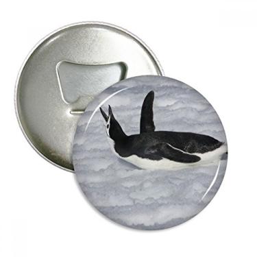 Imagem de Imã de geladeira com imagem de pinguim da Antártica Water Black Emblema multifuncional
