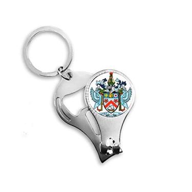 Imagem de Saint Kitts and Nevis National Emblem Nail Nipper Ring Chaveiro Abridor de Garrafas Cortador
