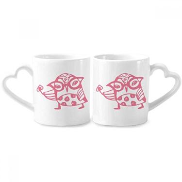 Imagem de Óculos de desenho animado Bird Protect Animal Pet Lover Casal Caneca Cerâmica Lover Cup Heart Handle