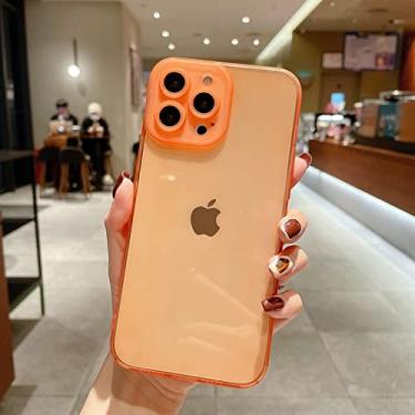Imagem de Capa de telefone fluorescente transparente de luxo para iphone 11 12 13 pro max 11pro 13 promax 12 mini xs x xr se 2020 6s 7 8 plus capa, laranja, para iphone 7plus