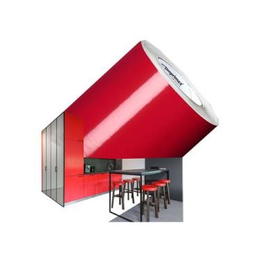 Imagem de Adesivo Para Envelopamento Geladeiras Móveis 4Mx50cm Vermelho  Adheren